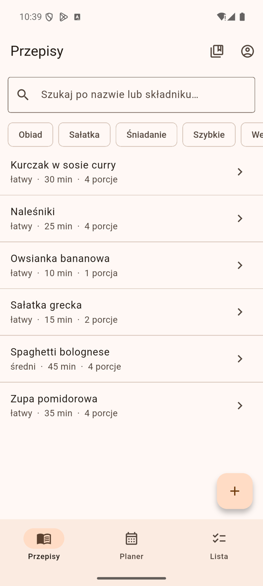 Lista przepisów