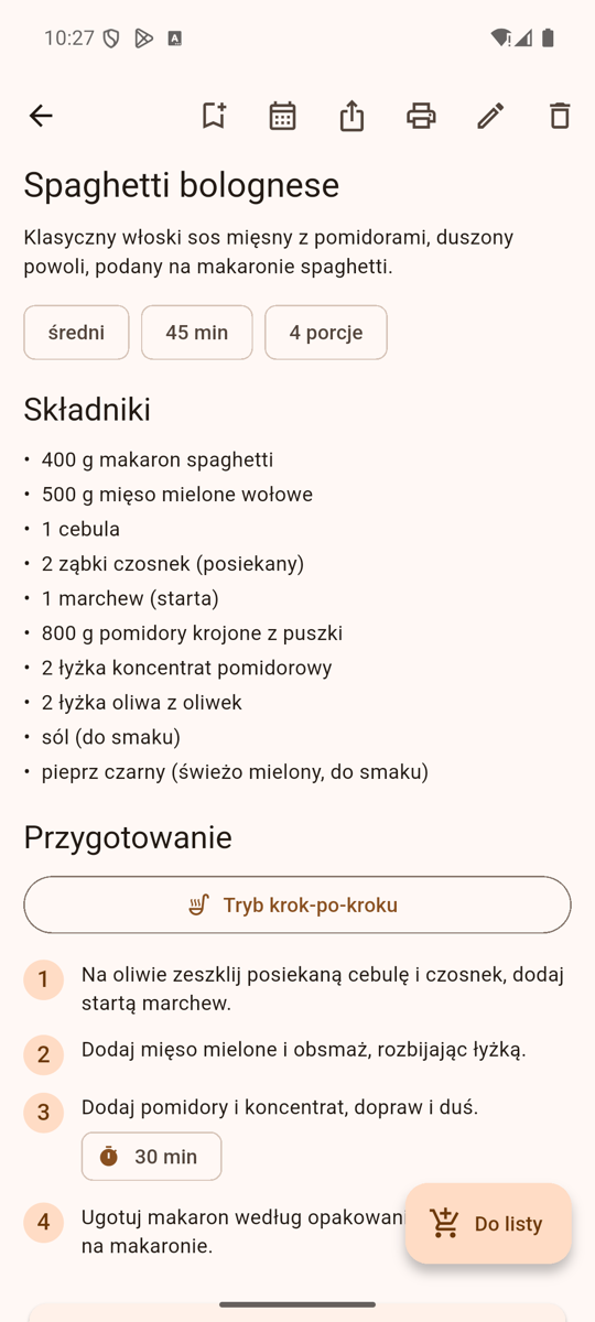 Gotowy przepis w Obiadniku: składniki, kroki, wartości odżywcze