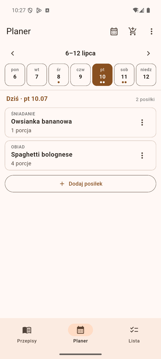 Planer posiłków